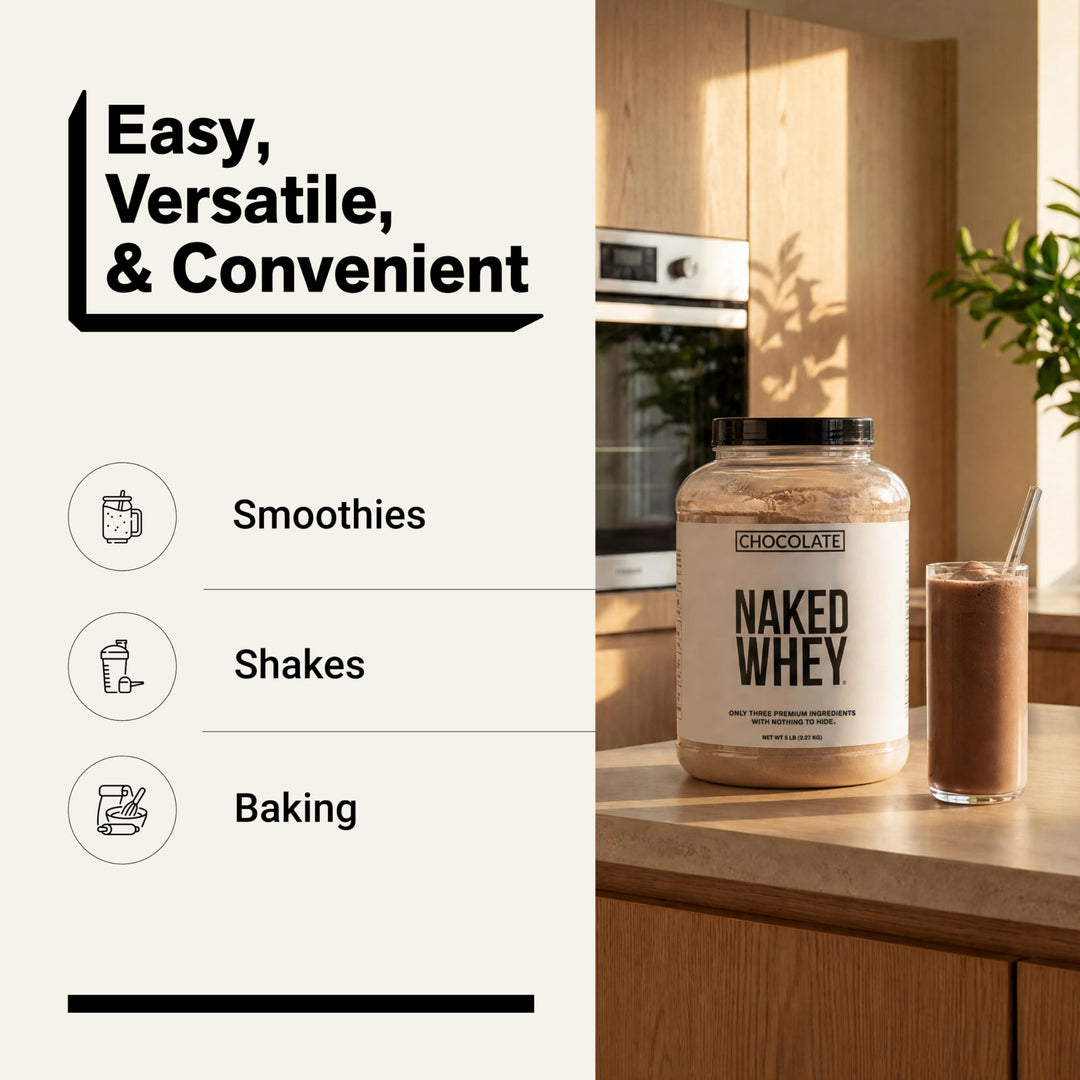 NAKED Whey Protein Powder, Chocolate, 5 lb