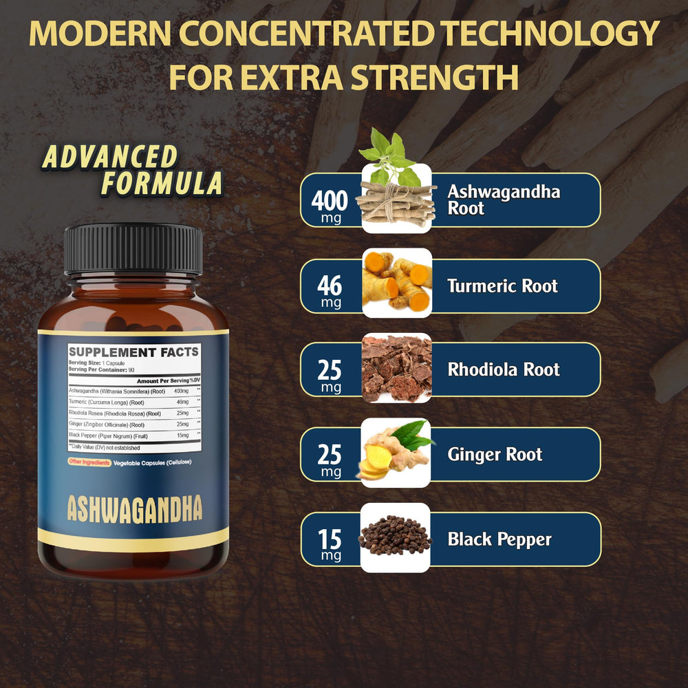 agobi Ashwagandha Extract Capsules, 5200 mg, 90 Count