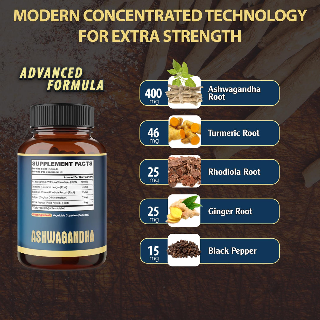 agobi Ashwagandha Extract Capsules, 5200 mg, 90 Count