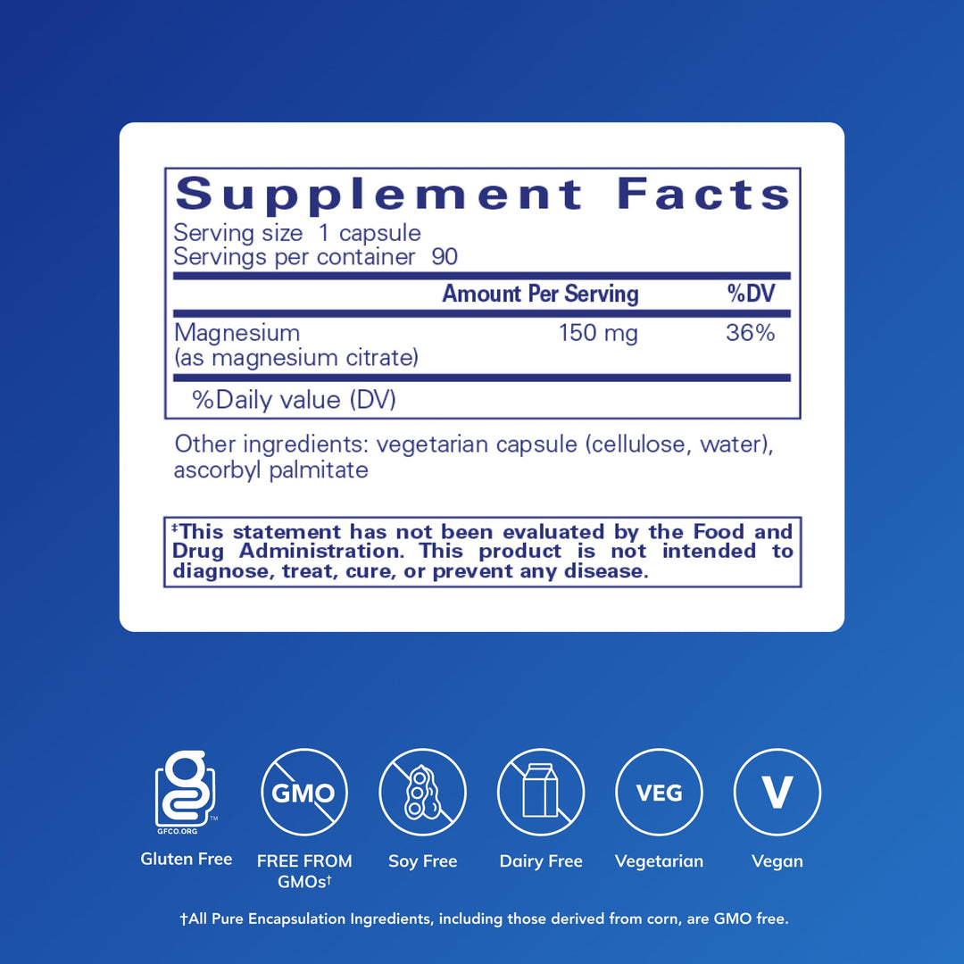 Pure Encapsulations Magnesium Citrate, 90 Count