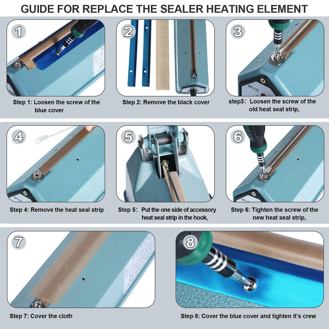 Honoson Impulse Sealer Replacement Heat Seal Strips, 16 Inch, 10 Count