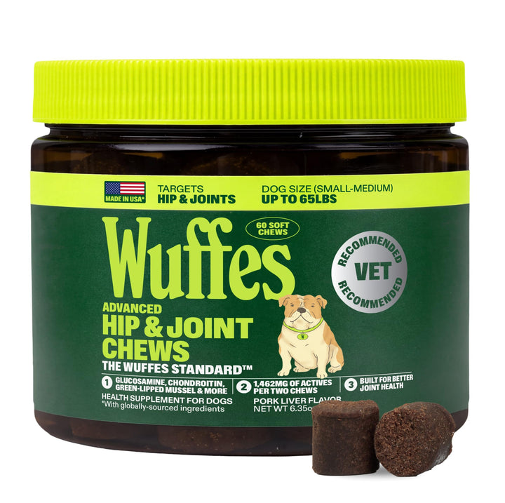 Wuffes Advanced Hip & Joint Chews For Dogs, Small And Medium Breed, 60 Count