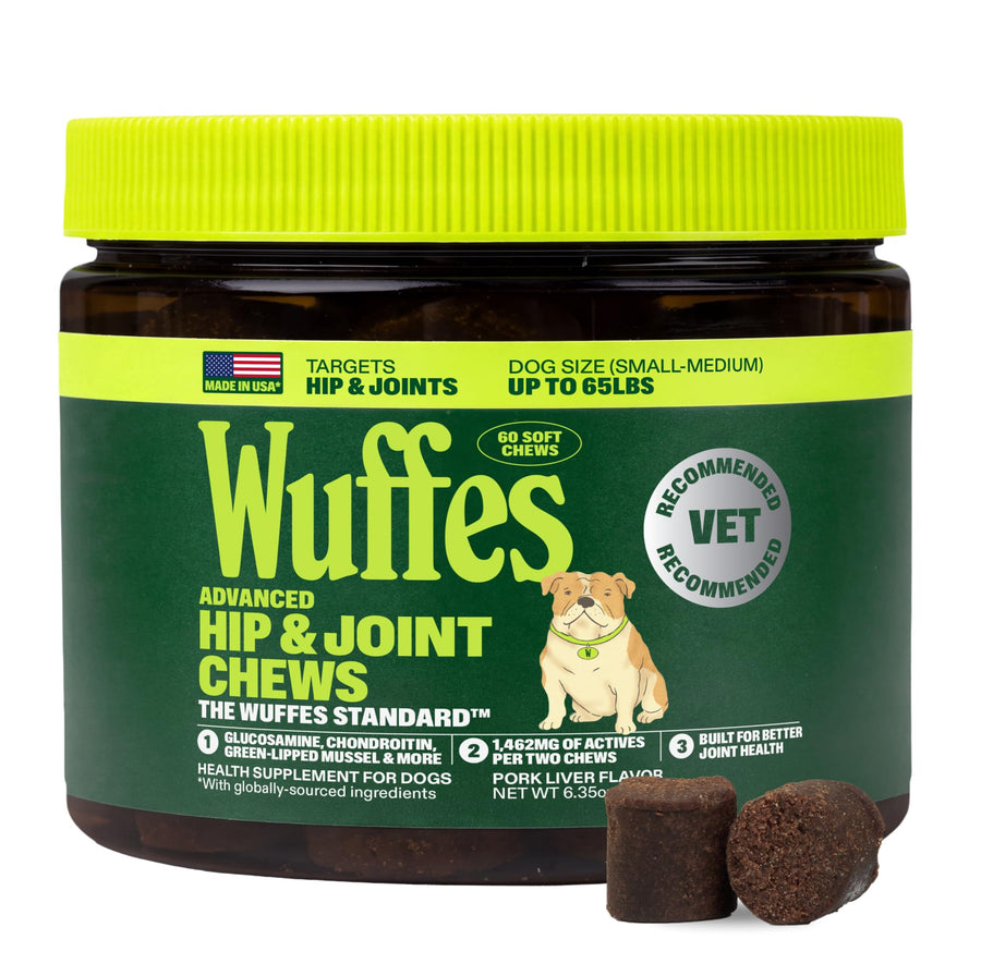 Wuffes Advanced Hip & Joint Chews For Dogs, Small And Medium Breed, 60 Count