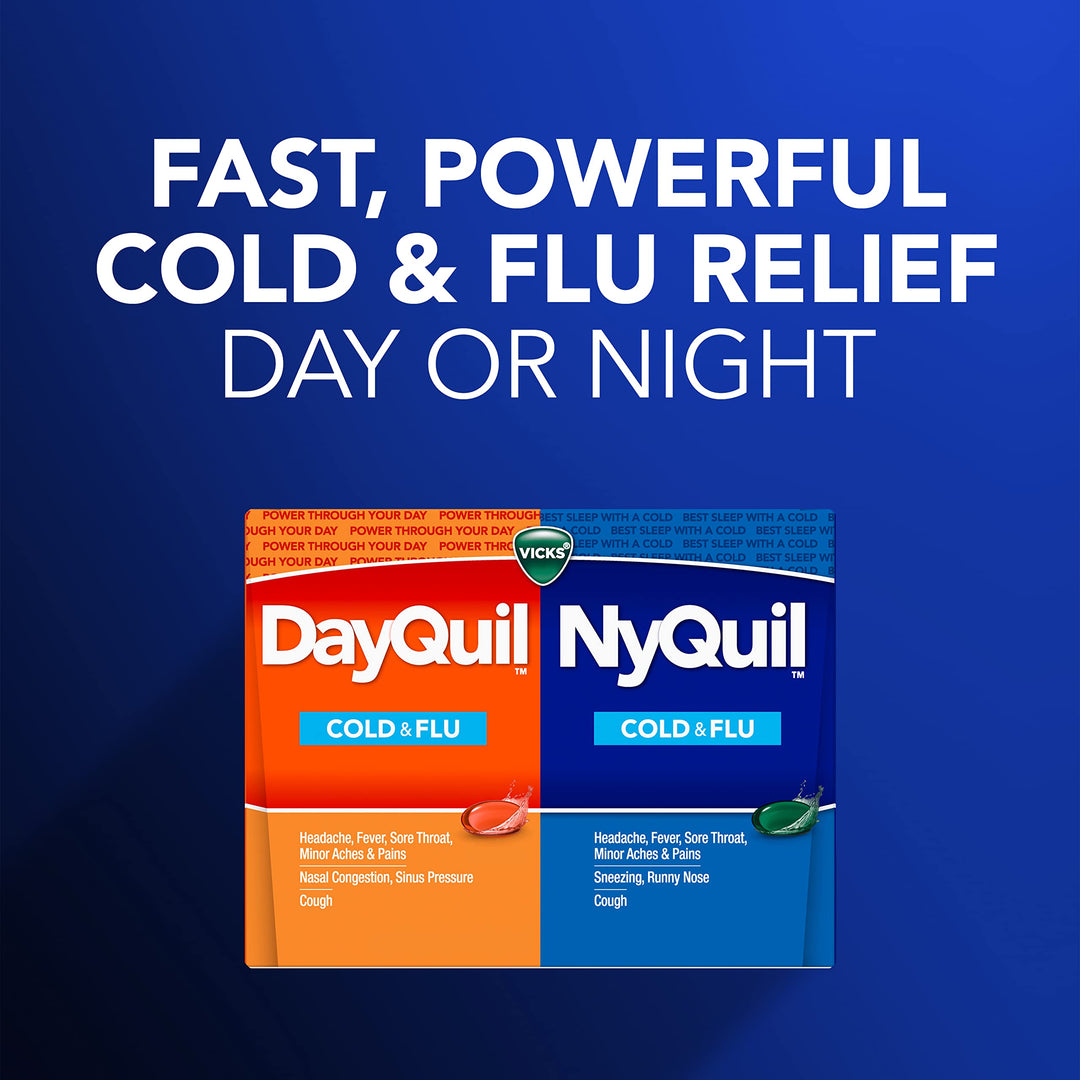 Vicks DayQuil and NyQuil Combo Pack, 72 Count, Pack of 2