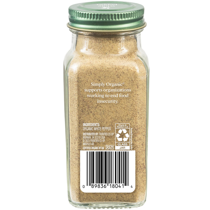 Simply Organic White Pepper, 2.86 oz
