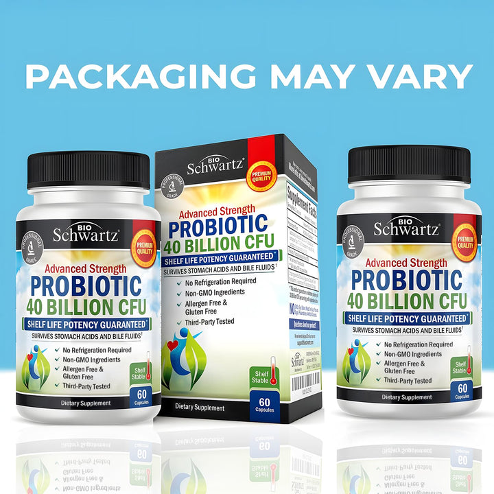BioSchwartz Probiotic 40 Billion CFU With Organic Prebiotics, 60 Count