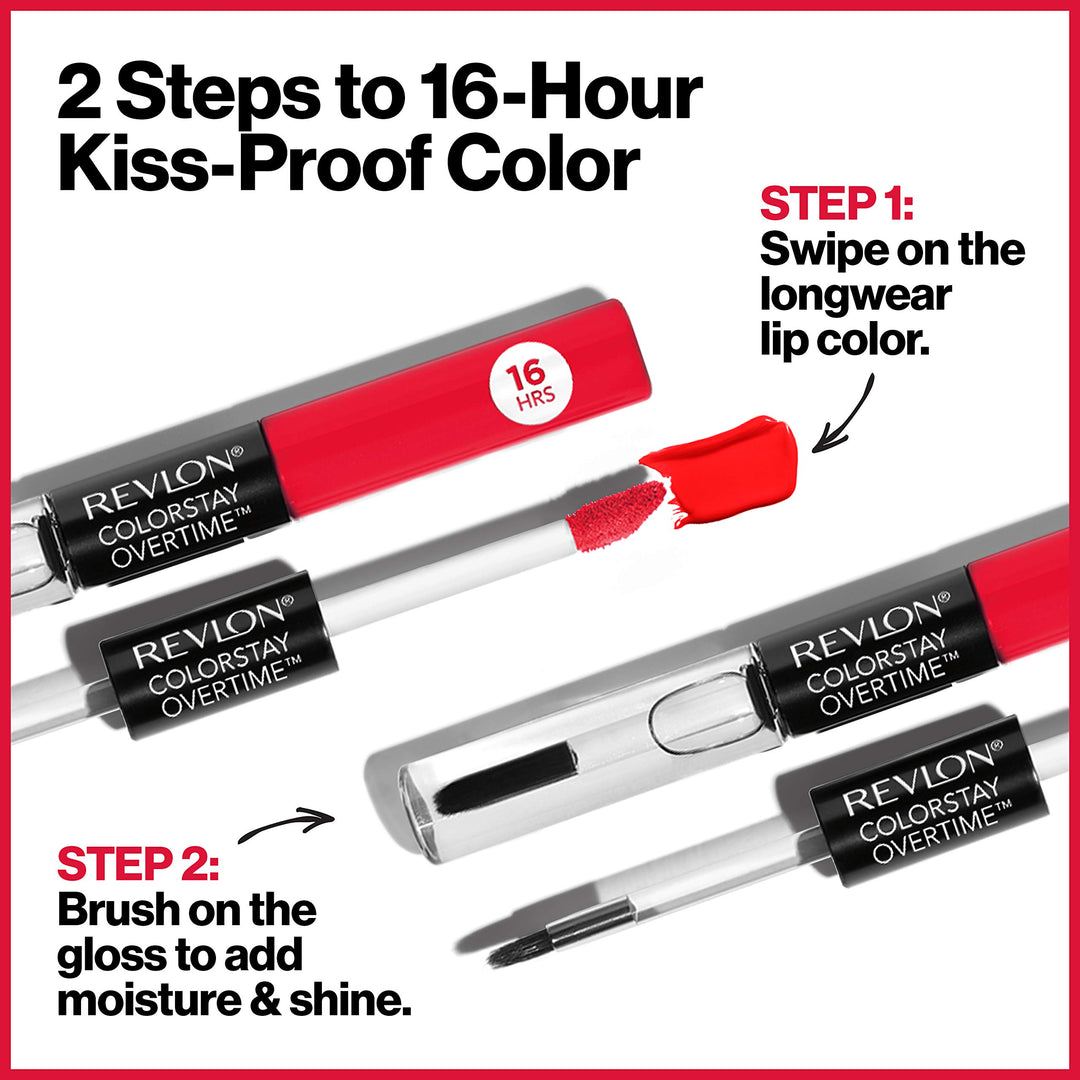 REVLON Colorstay Overtime Lipcolor, Infinite Raspberry (005), 0.07 oz