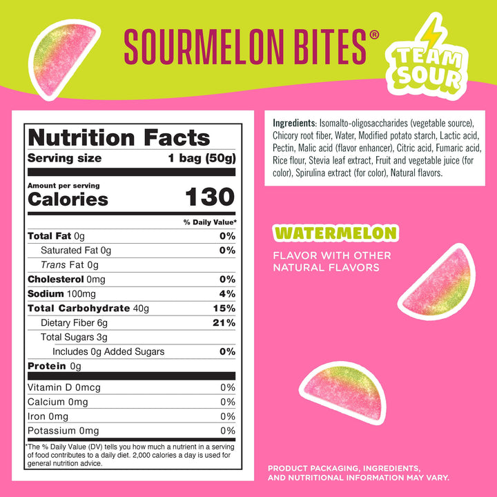 SmartSweets Sour Melon Bites, Watermelon, 50 g
