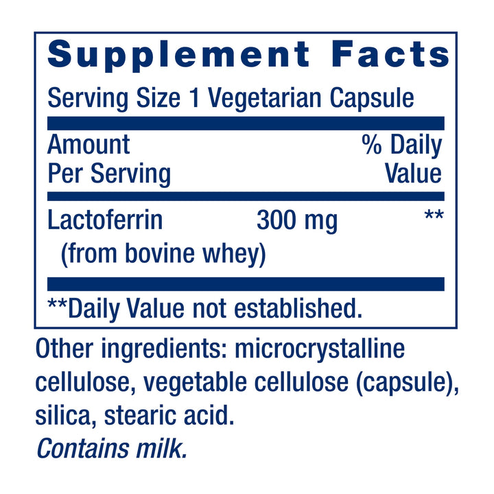 Life Extension Lactoferrin, 300 mg, 60 Count