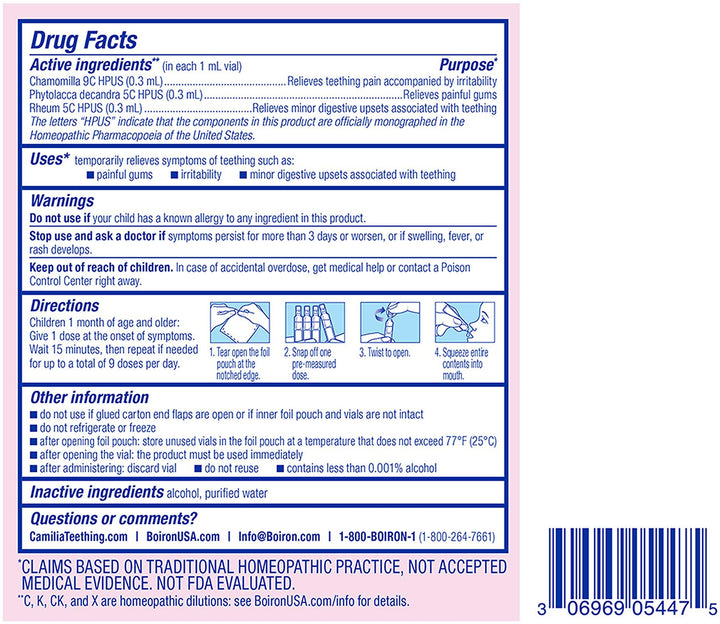 Boiron Camilia Drops, 40 Count, Pack of 2