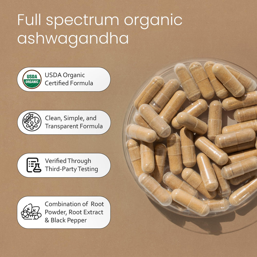 NaturaLife Labs Organic Ashwagandha, 2100 mg, 100 Count