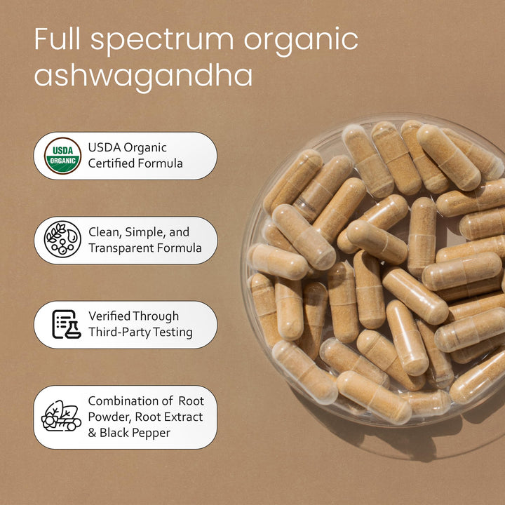NaturaLife Labs Organic Ashwagandha, 2100 mg, 100 Count
