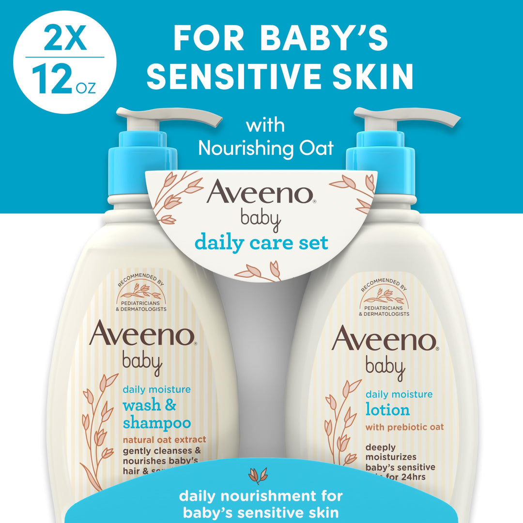 Aveeno Baby Gentle Moisturizing Daily Care Set, 2 Count