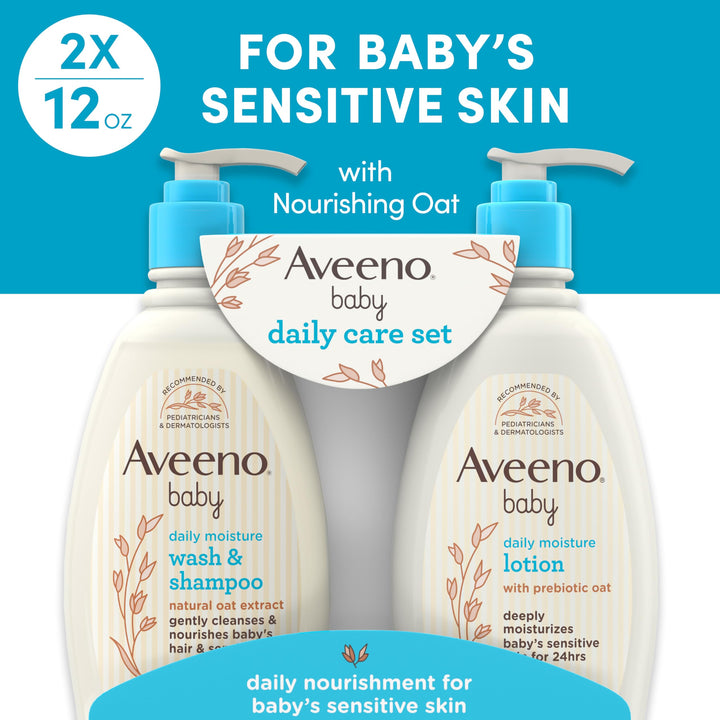 Aveeno Baby Gentle Moisturizing Daily Care Set, 2 Count