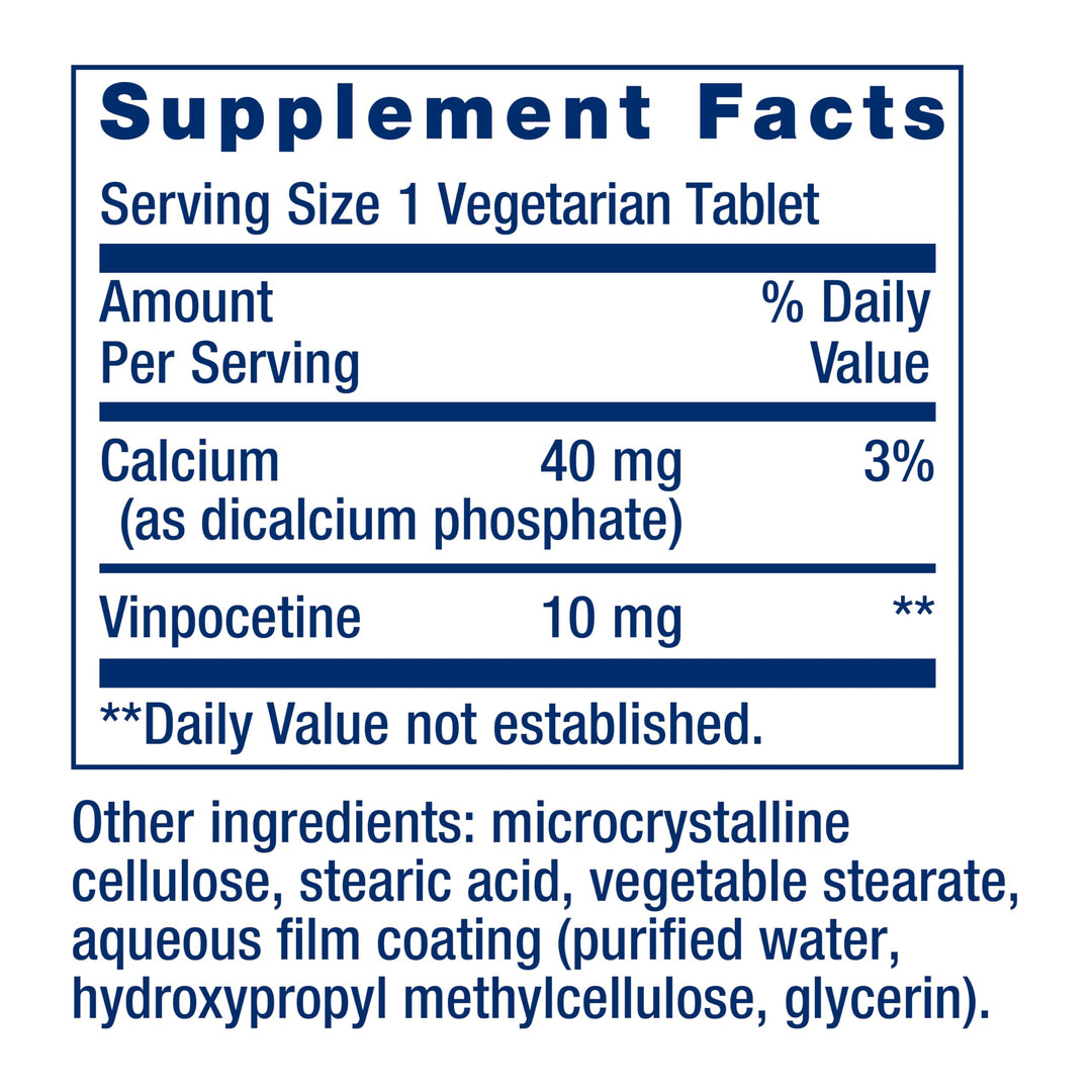 Life Extension Vinpocetine Tablets, 10 mg, 100 Count