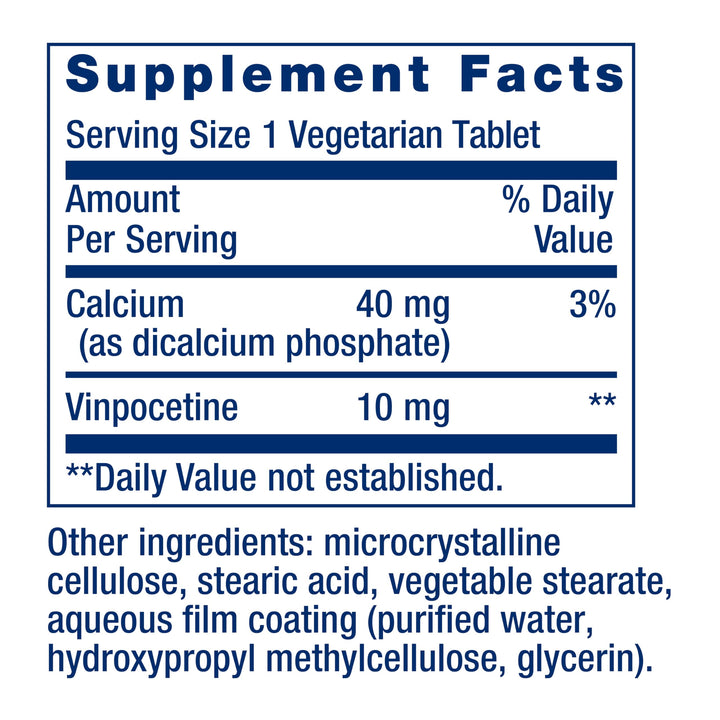 Life Extension Vinpocetine Tablets, 10 mg, 100 Count