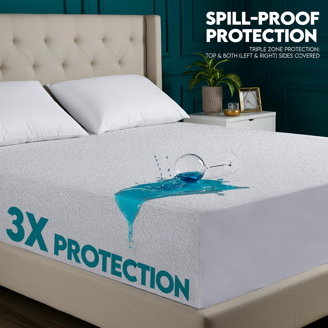 Utopia Bedding Waterproof Mattress Protector, White, King