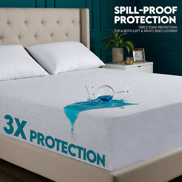 Utopia Bedding Waterproof Mattress Protector, White, King