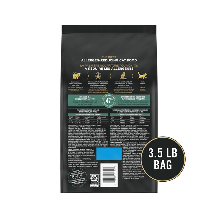 PURINA Pro Plan Allergen Reducing Cat Food, Salmon and Rice, 3.5 lb