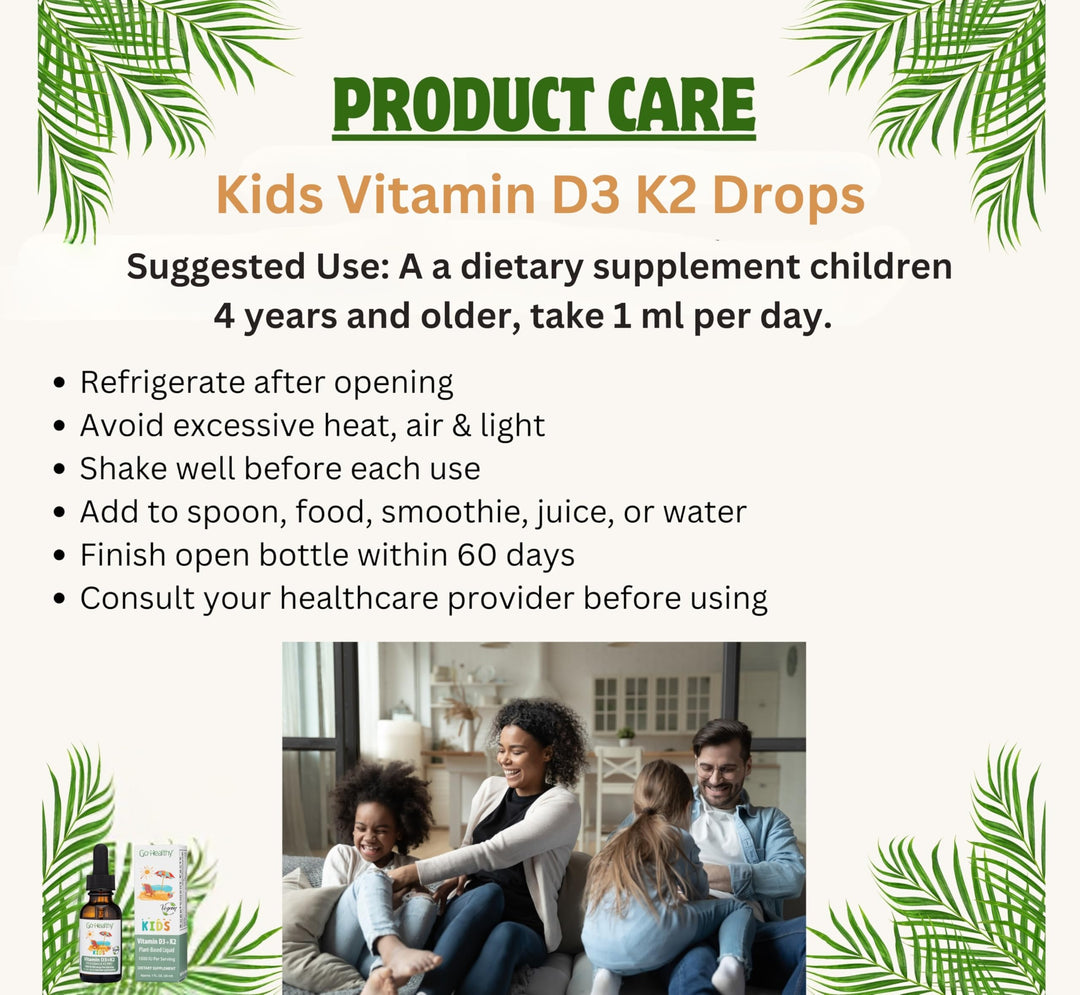 Go Healthy Natural Kids Vitamin D3 K2 Liquid Drops