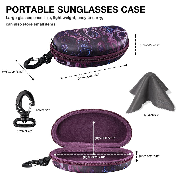 molshine Oversized Sunglasses Case, Purple, L