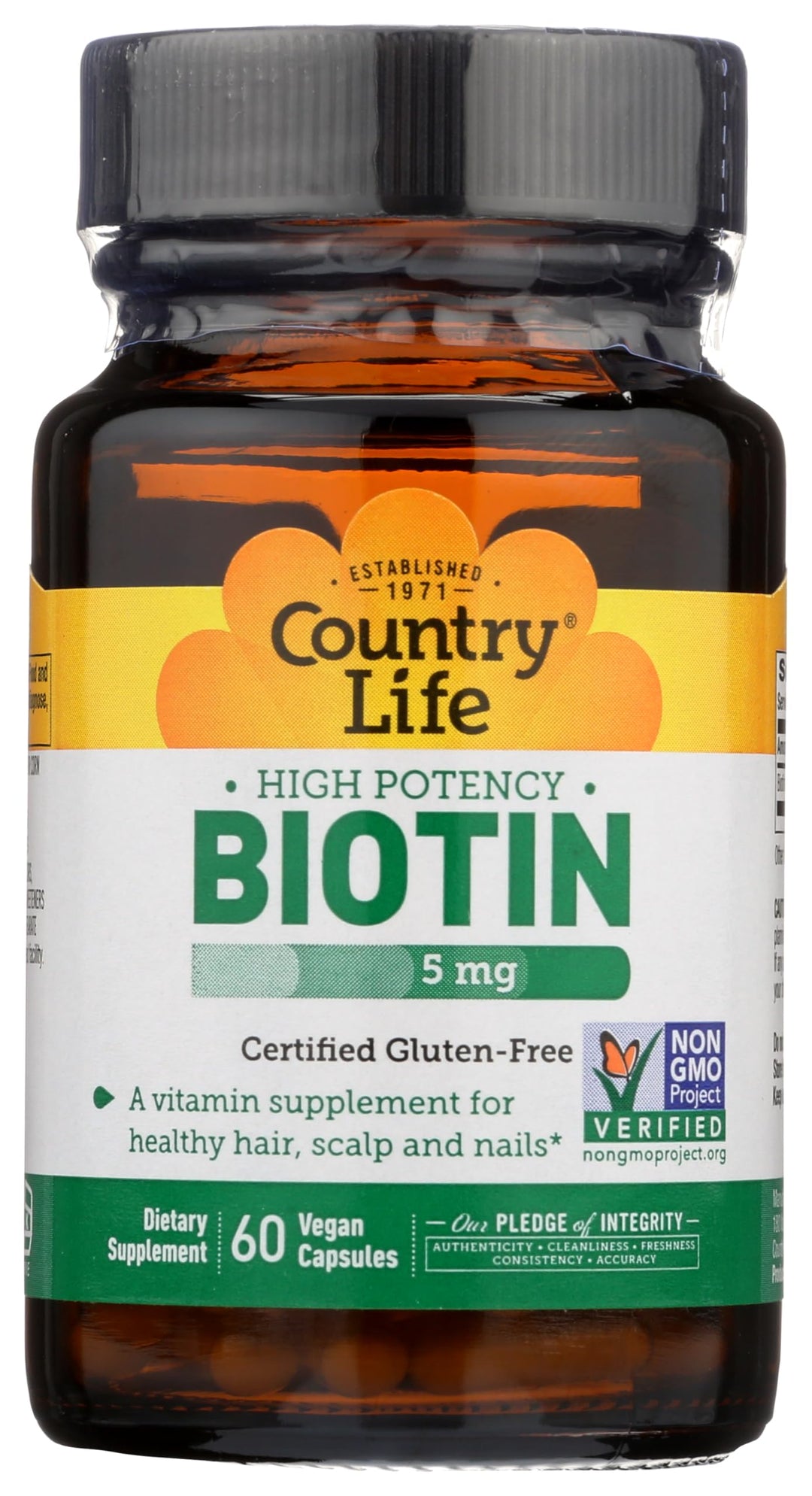 Country Life Biotin, 5 mg, 60 Count