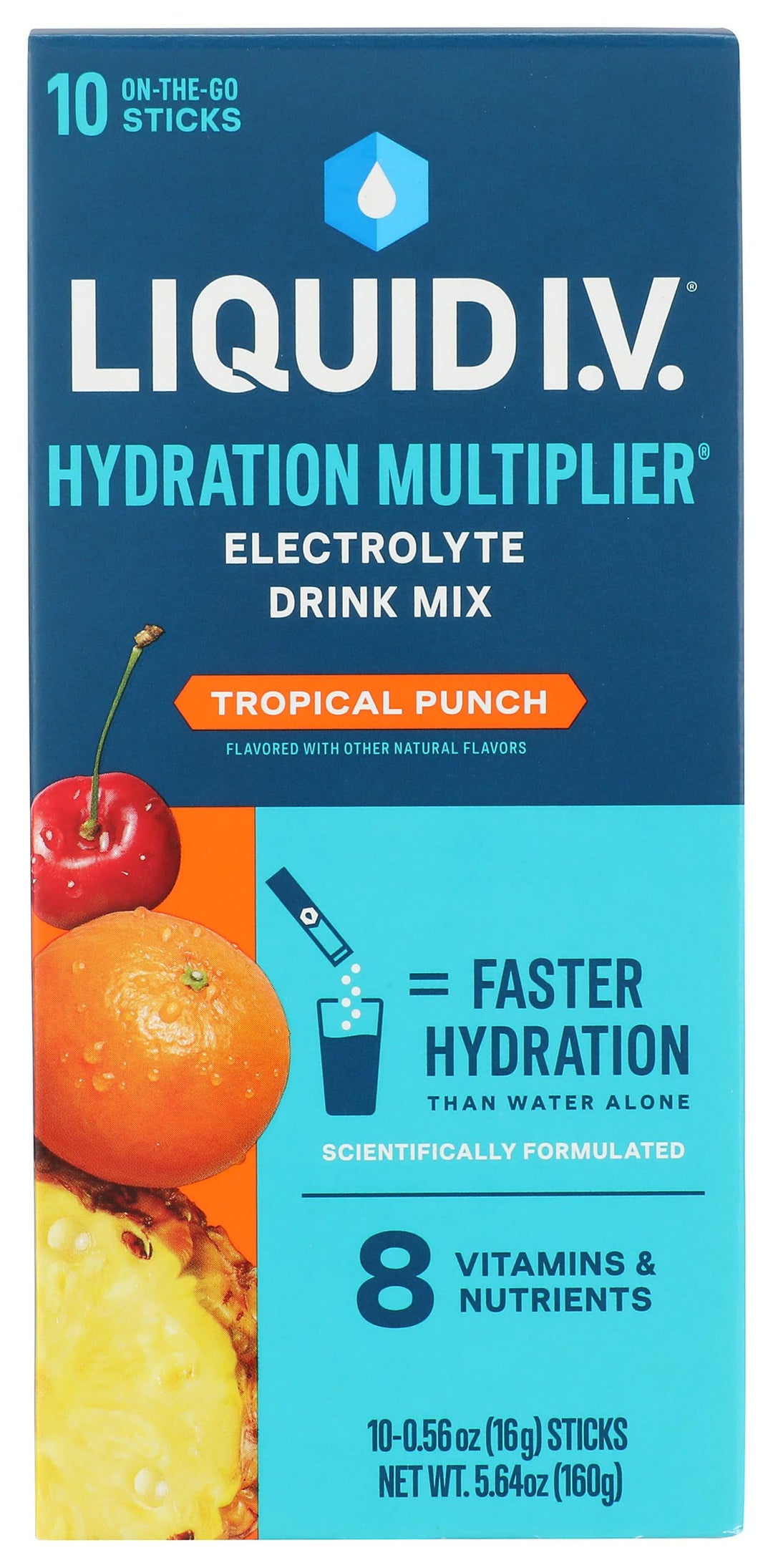 Liquid I.V. Hydration Multiplier Drink Mix, Tropical Punch, 5.64 oz