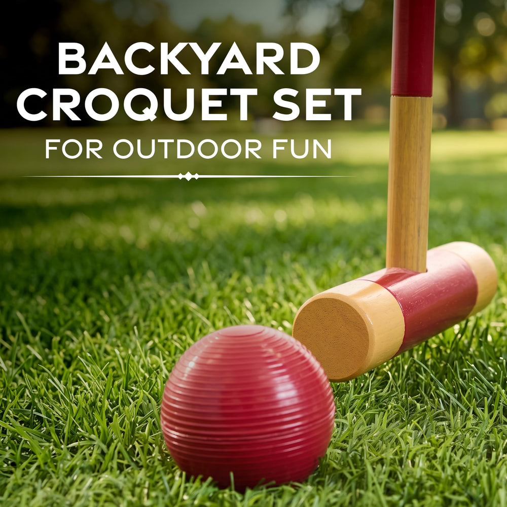 GoSports Standard Croquet Set, Natural, 6 Count