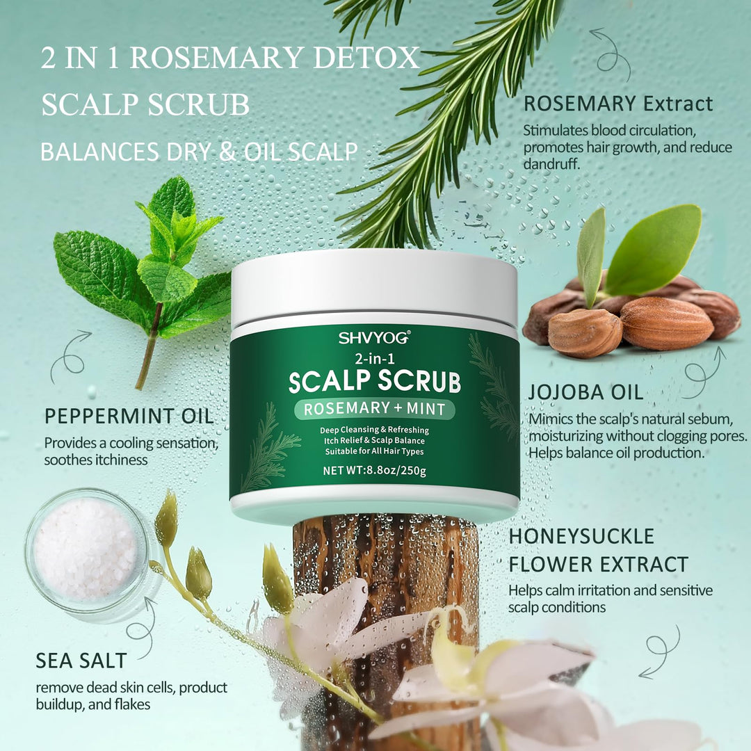 SHVYOG Scalp Scrub, Anti-Dandruff Rosemary Exfoliator