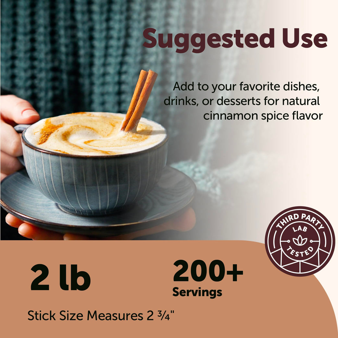 Micro Ingredients Organic Cinnamon Sticks Whole, 2 lb