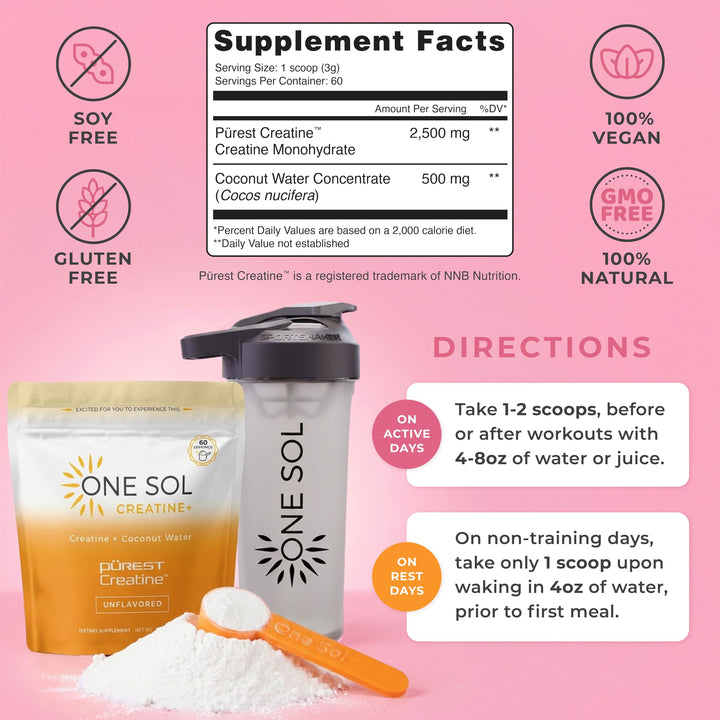 One Sol Women's Creatine, Unflavored, 60 Servings