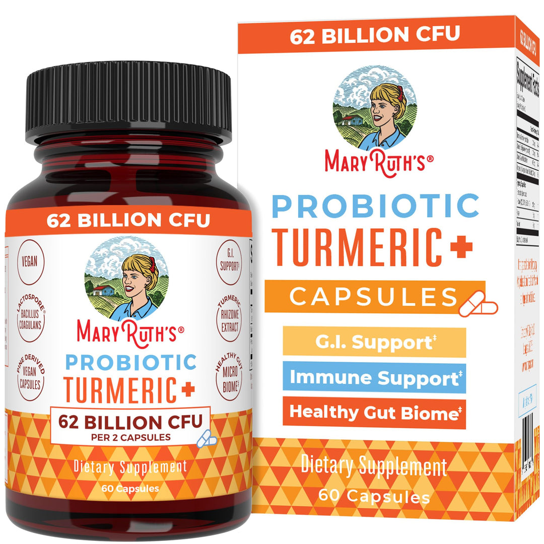 MaryRuth Organics Probiotic Turmeric Extra GI Support, 60 Count