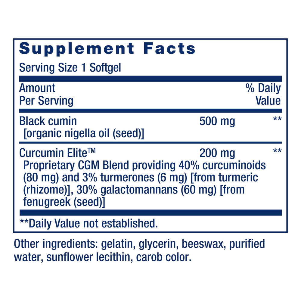 Life Extension Black Cumin Seed Oil and Curcumin Elite Turmeric Extract, 60 Count