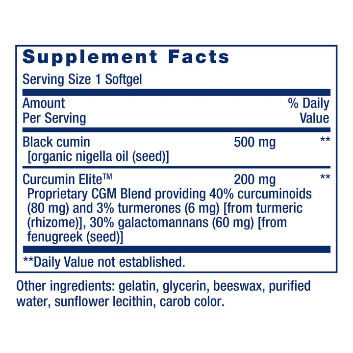 Life Extension Black Cumin Seed Oil and Curcumin Elite Turmeric Extract, 60 Count
