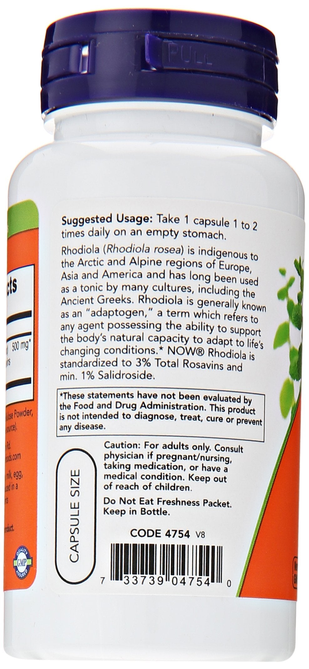 NOW Rhodiola Extract, 500 mg, 60 Count