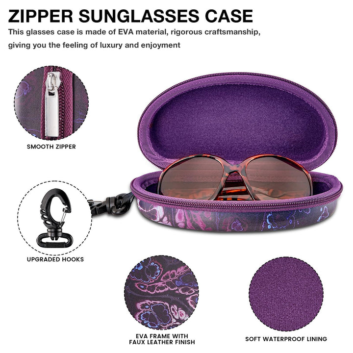 molshine Oversized Sunglasses Case, Purple, L