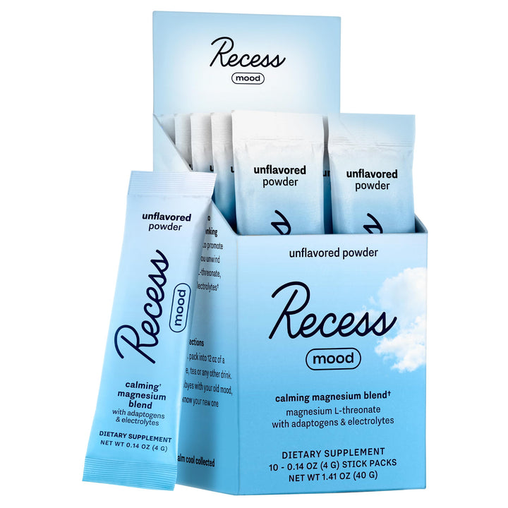 Recess Mood Magnesium Powder, Unflavored, 10 Count