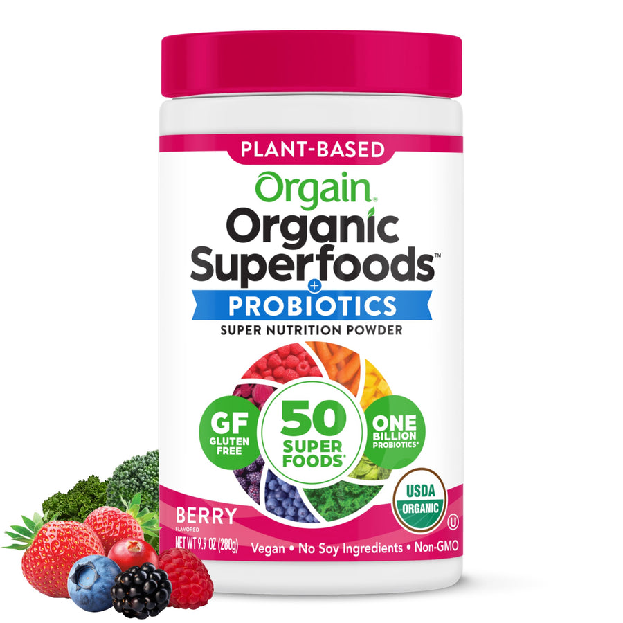 Orgain Organic Greens Powder, Berry, 0.62 lb