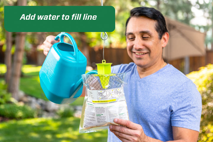 RESCUE! Outdoor Disposable Fly Trap, Hanging Fly Catcher with Attractant Bait