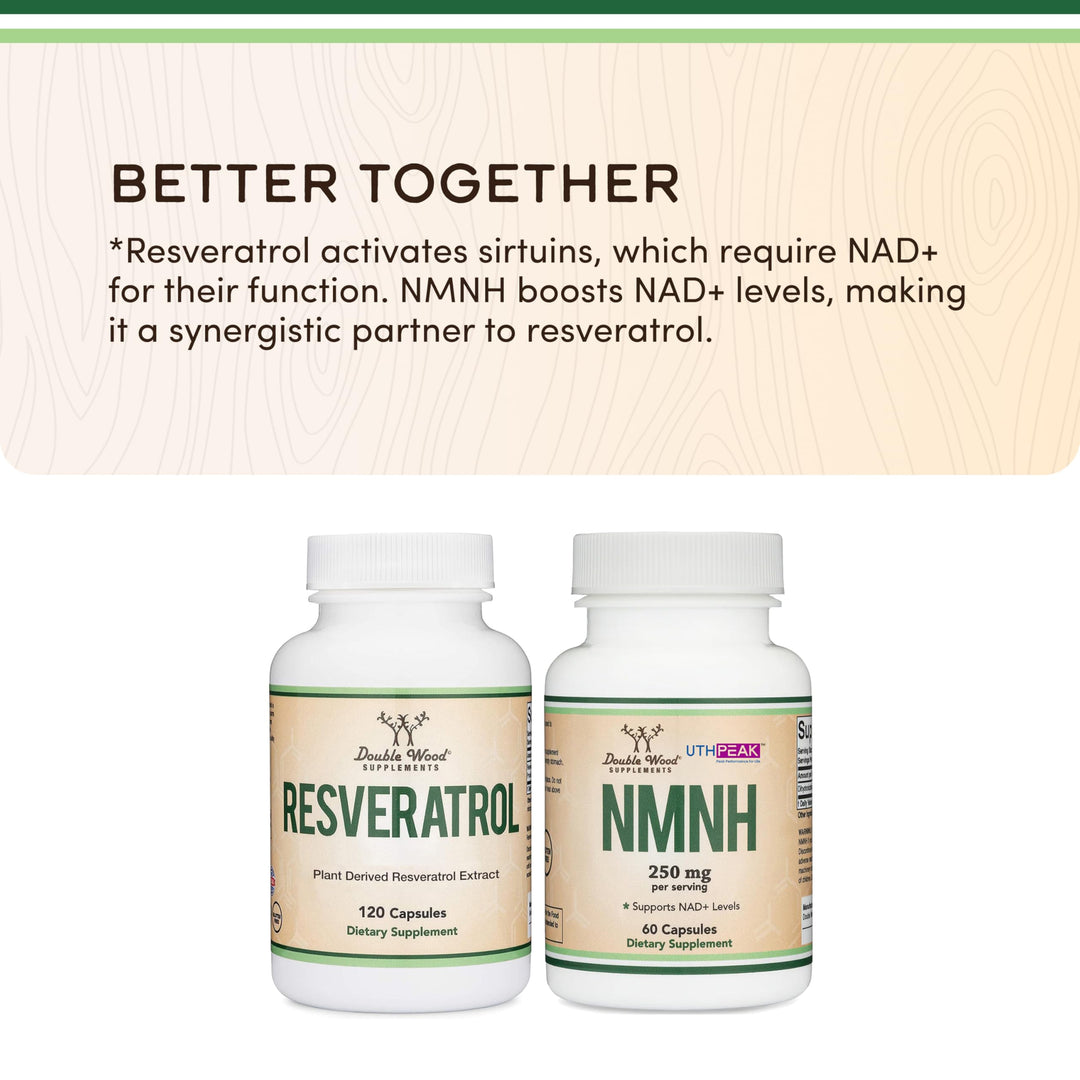 Double Wood Supplements Resveratrol, 500 mg, 120 Count