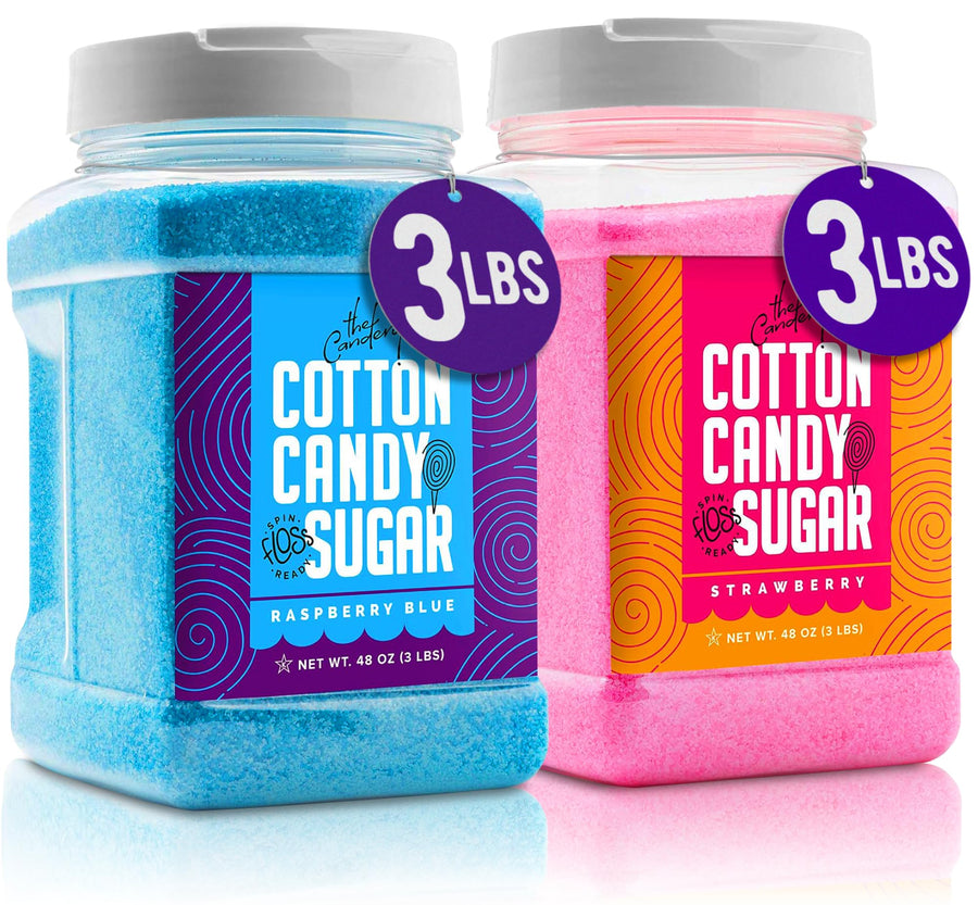 The Candery Cotton Candy Floss Sugar, Raspberry Blue and Strawberry, 3 lb