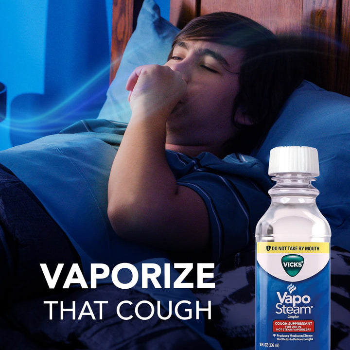Vicks VapoSteam Medicated Liquid Camphor Cough Suppressant, 8 oz