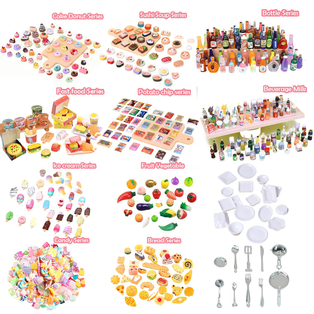 HOLABONITA Miniature Food and Drink Bottles, 150 Count