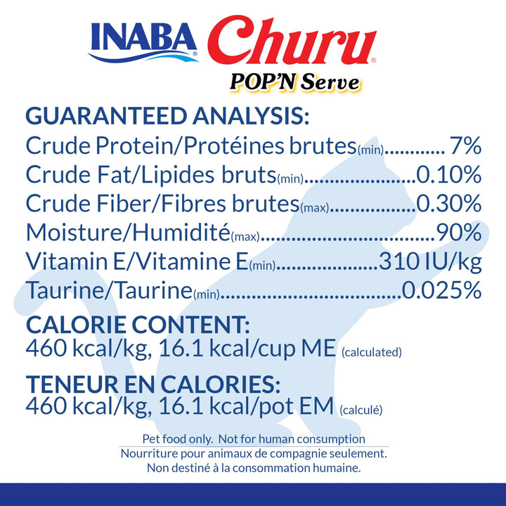 INABA Churu Pop'n Serve Lickable Cat Treats, Tuna Variety, 10 Count