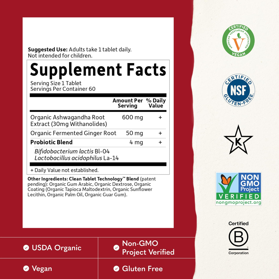 Garden of Life Ashwagandha With Probiotics And Ginger, 60 Count