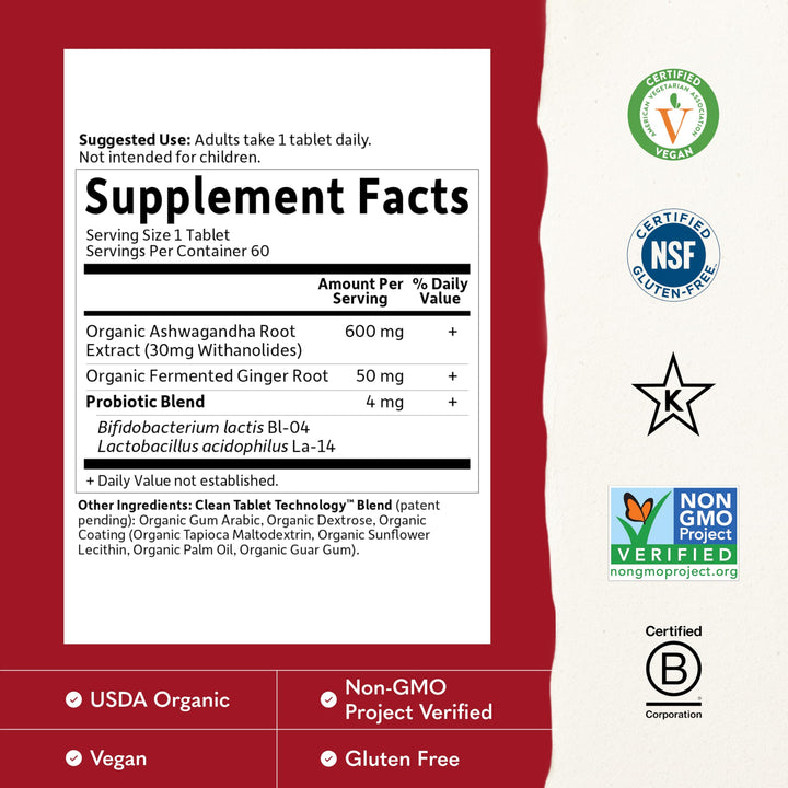 Garden of Life Ashwagandha With Probiotics And Ginger, 60 Count