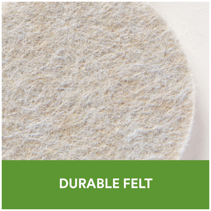 Scotch Felt Pads, Circle, Beige, 1 in x 1 in, 32 Count