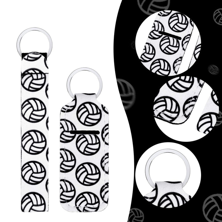Patelai Volleyball Lipstick Holder Keychain Set, White, 20 Count