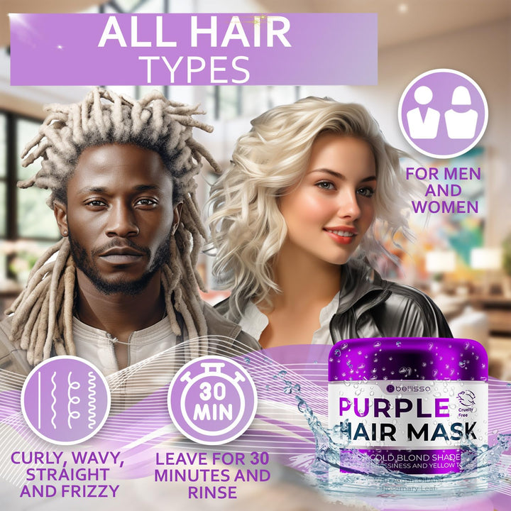 BELLISSO Purple Mask For Blonde Hair, Conditioner