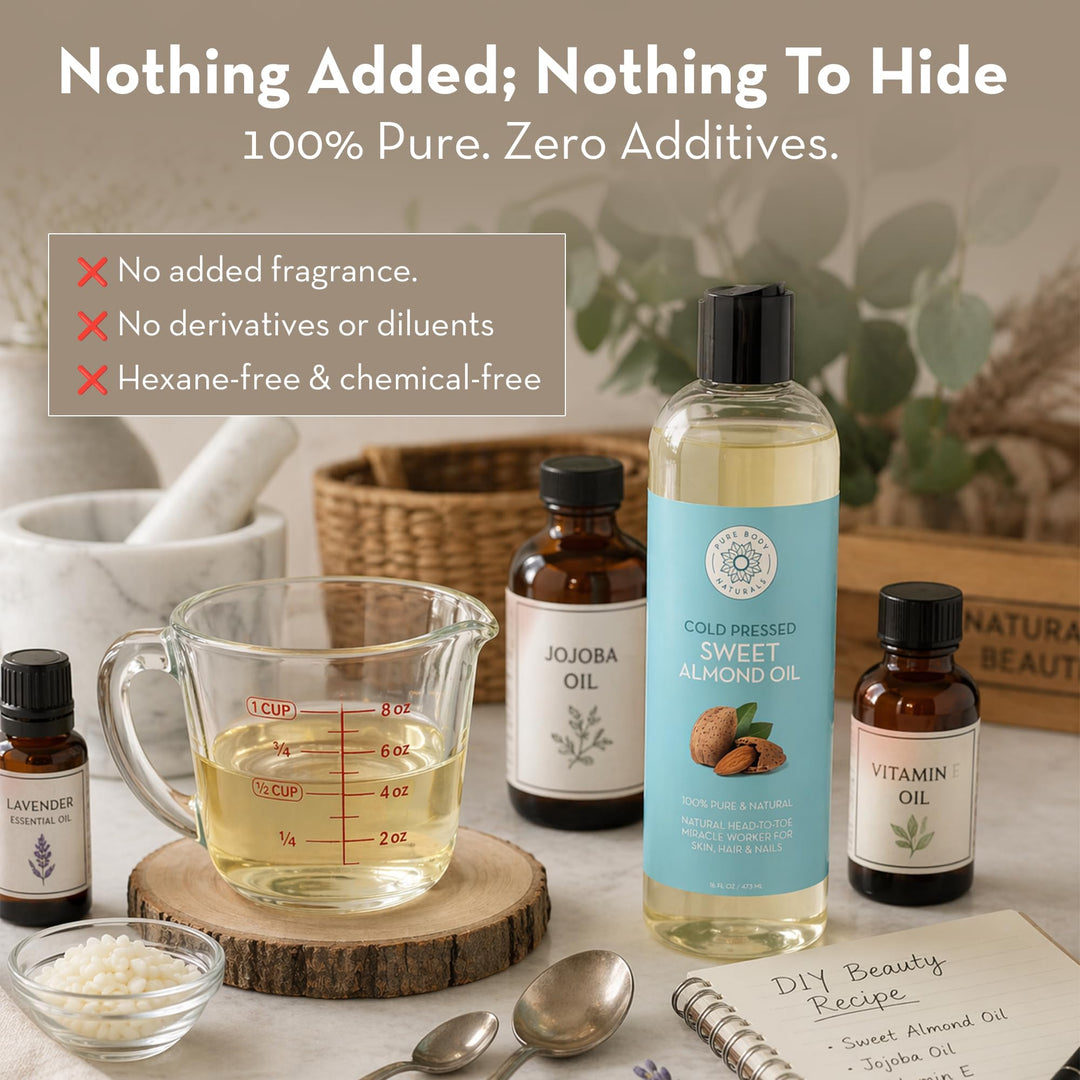 Pure Body Naturals Sweet Almond Oil, 16 fl oz